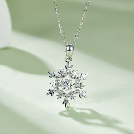 Set With Top-quality Moissanite, This Luxurious And Fashionable Light Luxury Trend Jewelry Necklace Pendant Is Made Of S925 Silver Electroplated With Platinum