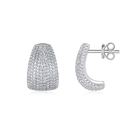 Top-quality Moissanite Luxury And Fashionable Light Luxury Jewelry Silver Stud Earrings S925 Silver Plated Platinum