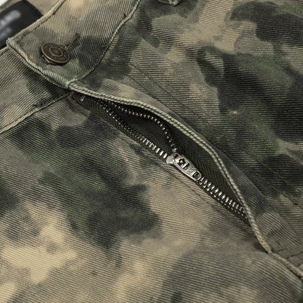 Mountain Outdoor Multi-pocket Workwear Tie-dye Camouflage Pants Men