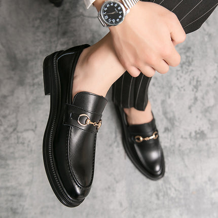 All-match Fashion Pointed Casual Leather Shoes Slip-on