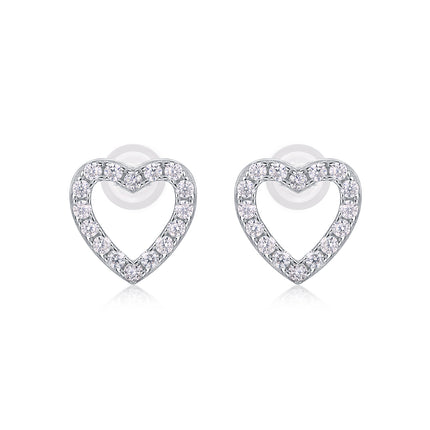 From The Heart - Premium Moissanite Luukse Mode Ligte Luukse Juweliersware Silwer Oorknoppies S925 Versilwerde Platinum