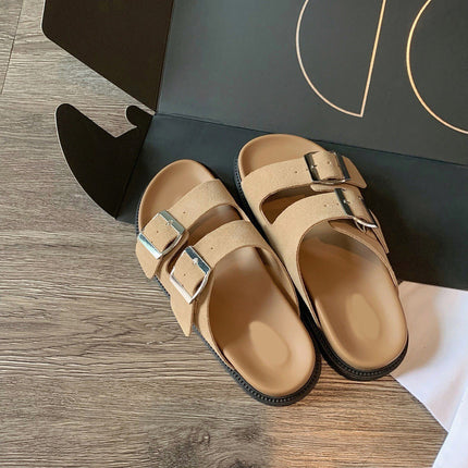 Informele Somerdrag vir Vroue Birkenstock-skoene Gordelgesp-halfpantoffels