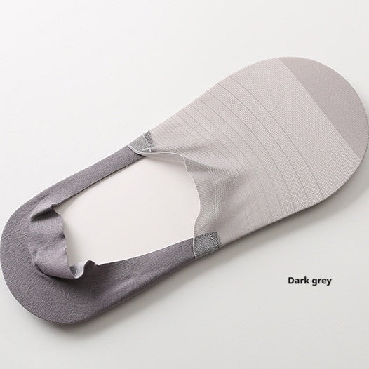 Men's Boat Socks Thin Ice Silk Seamless Mesh Breathable Silicone Non-slip