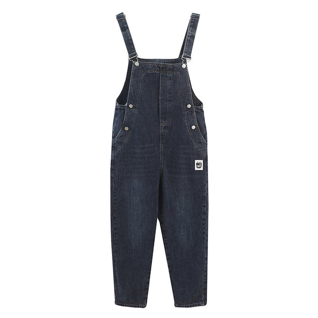 Women's Loose Ninth Plus Size Denim Overalls