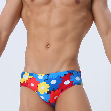 Flower Colorful Printing Swim Briefs