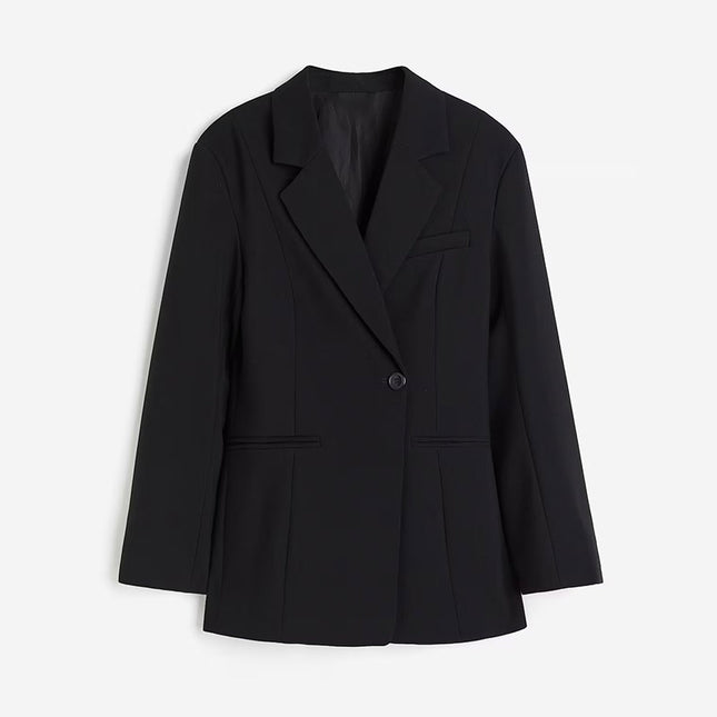 Women's V-neck Single Button Waist Suit Jacket