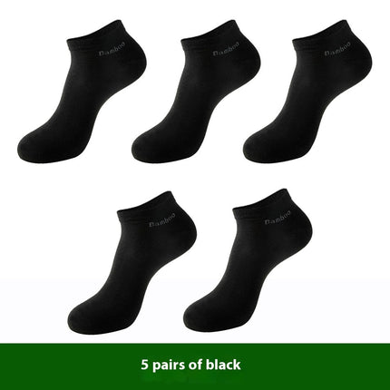Men's Breathable Bamboo Fiber Solid Color Short Socks