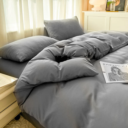 Effenkleur Vierstukstel Eenvoudige Gewaste Skurflappie Duvet Oortreksel