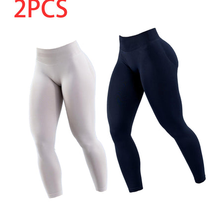 2pack Solid-color Yoga Exercise Leggings