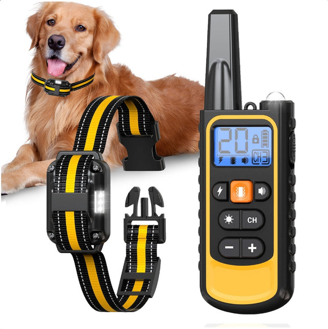 El Dog Pet Training Collar Rechargeable Waterproof Electric Shock Anti Bark R800m