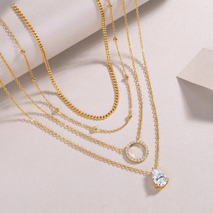 Peervormige Inlegsel Van Topgehalte Moissanite, Luuks En Modieus, Minimalistiese Tendens Juweliersware, Silwer Hanger Halssnoer, Nekketting, S925 Silwer Elektroplateer Met Goud