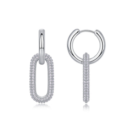 Top-quality Moissanite Luxury And Fashionable Light Luxury Jewelry Silver Stud Earrings S925 Silver Plated Platinum