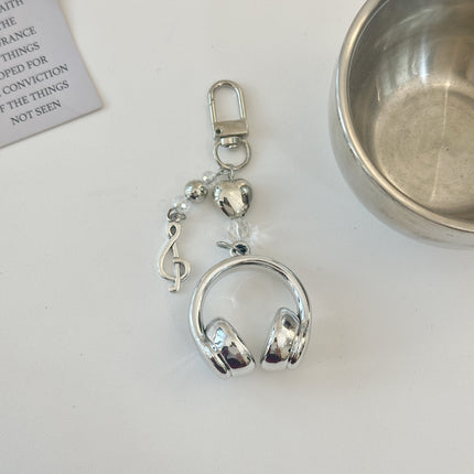 Creative Music Headset Keychain Simple Personality Pendant