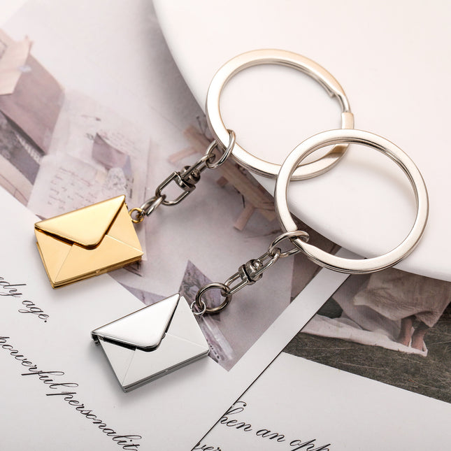 Stainless Steel Keychain With Engraved Card Inside