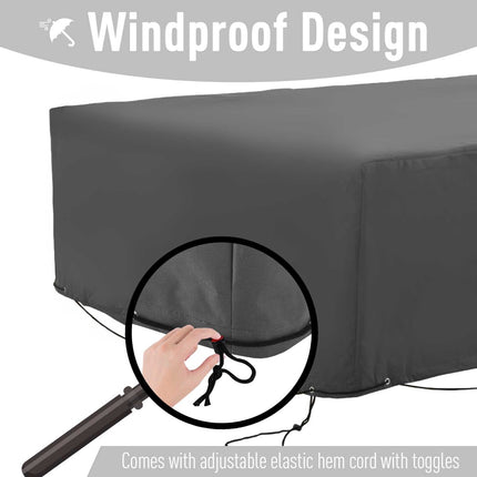 97" x 65" x 26" Weerbestande Buitenste Seksionele Patio Meubelhoes met Uiters Weerbeskerming, Grys