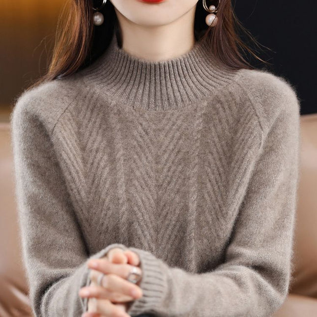 Half Turtleneck Thick Loose Pullover Women's Sweater