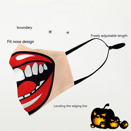 Halloween Dubbellaag Oorwas Kreatiewe Digitale Druk Masker
