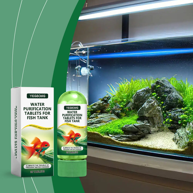 Comprimés de purification d'eau Yegbong pour aquarium, nettoyage, désodorisation, élimination des algues, des taches et des boues, pour bassin à poissons