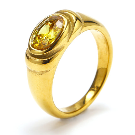 Retro Style Black Green Zircon Fashion Female Ring