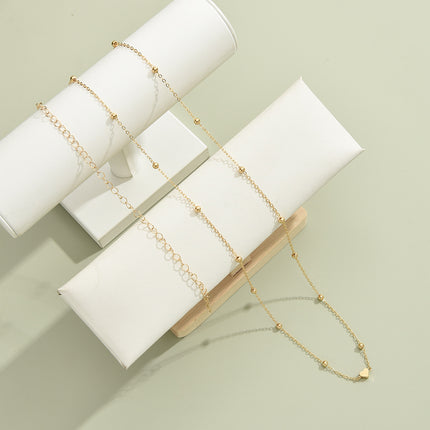 Kreatiewe en Modieuse Hartvormige Krale Middelketting, Goue Legering Middelketting vir Vroue, Somerbykomstigheid.