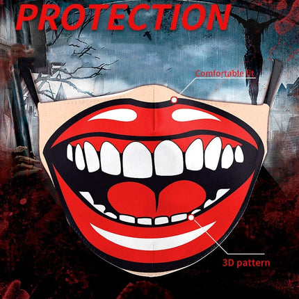 Halloween Dubbellaag Oorwas Kreatiewe Digitale Druk Masker