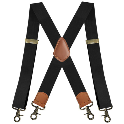 Elastic Elastic Straps X-type Suit Pants Suspenders Bronze Hook Buckle Strap Clip