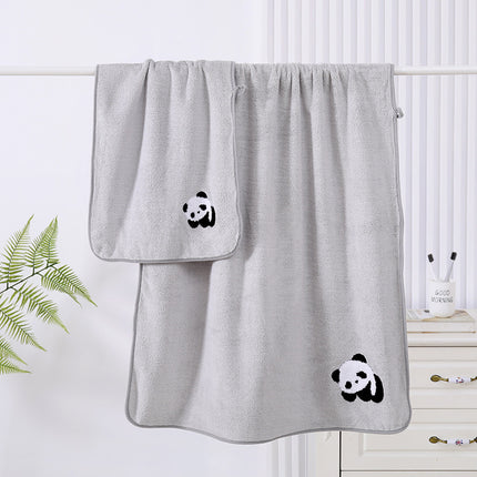 Koraalfluweel Panda Borduurwerk Oortreksels Sag En Absorberend
