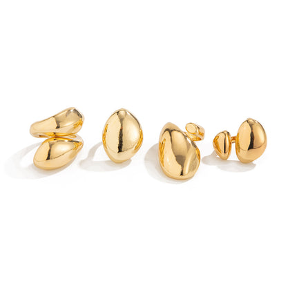 Women's Exaggerated Instagram-Style Metallic Glossy Geometric Cross Ring