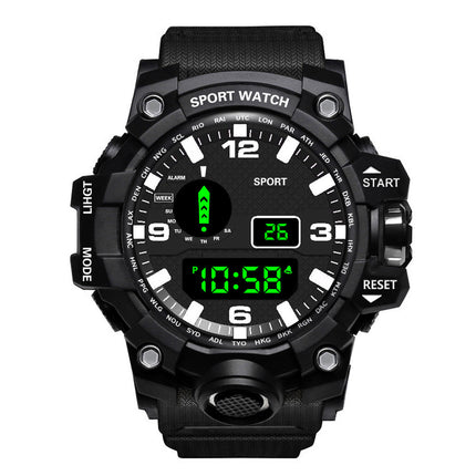 Mans Waterdigte Sport Multifunksionele Liggewende Elektroniese Horlosie