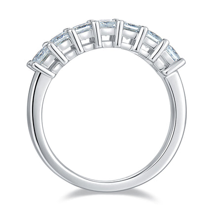 A Luxurious And Fashionable Light Luxury Jewelry Silver Ring Set With Top-quality Moissanite, S925 Silver Plated With Platinum