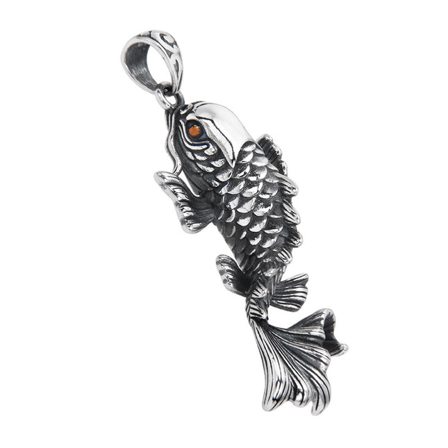 Sterling Silver Fish-leaping-dragon Pendant Unisex Personalized Design