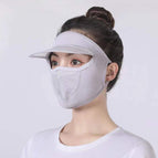 Hat Brim Ice Silk Mask Gray