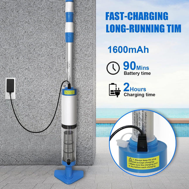 Aspirateur sans fil rechargeable pour bassin à poissons sous-marin
