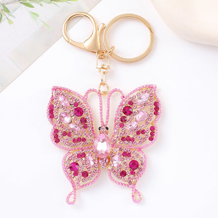 Metaal Strass Vlinder Sleutelhanger Klein Hanger