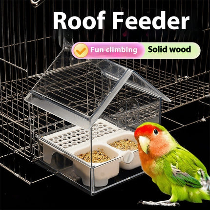 Peony Parrot Feeder Villa Transparent