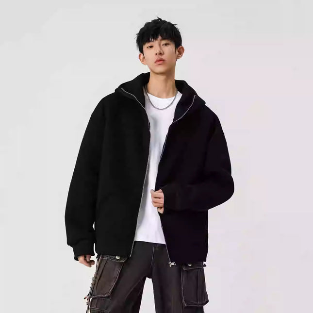 Solid Color Cardigan Sweatshirt Men's Coat