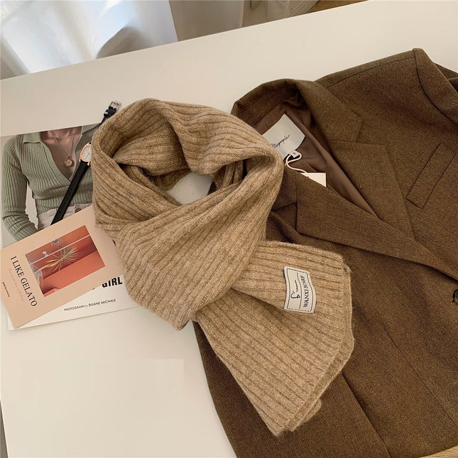 Women's Fashion All Match Solid Color Woolen Scarf
