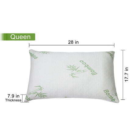 2 Stuks Of 1 Stuk Bamboe Geheueskuim Kussing Hipoallergene Bedkussing Vir Kop Nek Rus Slaapversnipperde Kussing Wasbare Oortreksel Koninging Grootte Kussing