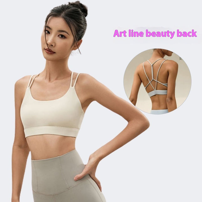 Geometric Line Shoulder Strap Beauty Back Sports Underwear