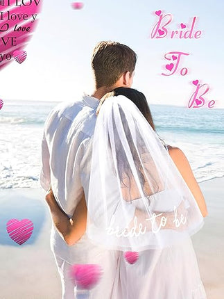 Bruid Om Te Wees Geborduurde Sluier Bachelorette Party BachParty Toebehoor Bruid Om Te Wees Hoofband Wit Bruidsluier Haarstuk Vir Bruidstort Verloofpartytjie Troue Bruidsmeisie Geskenk Opruiming