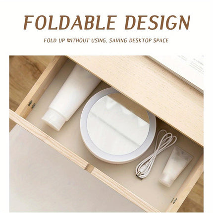 LED Illuminated Makeup Mirror, High-definition Desktop Vanity Mirror, A Must-have For Girls' Dormitories And Bedrooms.