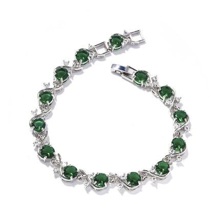 Vroue Se Rondvormige Sirkoon-Ingelegde Armband