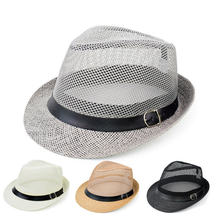 Men's Simple Color Matching Linen Sun Hat