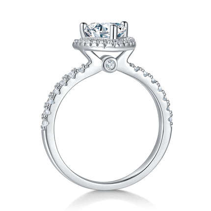 Driehoekige Moissanite-stel Met Topgehalte Moissanite Luukse En Modieuse Ligte Luukse Juweliersware Silwer Ring S925 Silwer Geëlektroplateer Met Platinum