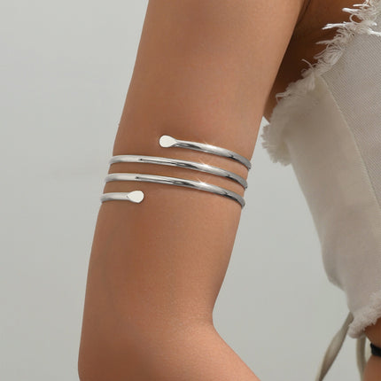 Eenvoudige Hol Drielaagse Metaal Oopmaak Armband