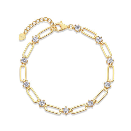 Versier Met Topgehalte Moissanite, Is Hierdie Luukse En Modieuse Lig Luukse Tendens Juweliersware Silwer Armband S925 Silwer-geplateer Met Goud