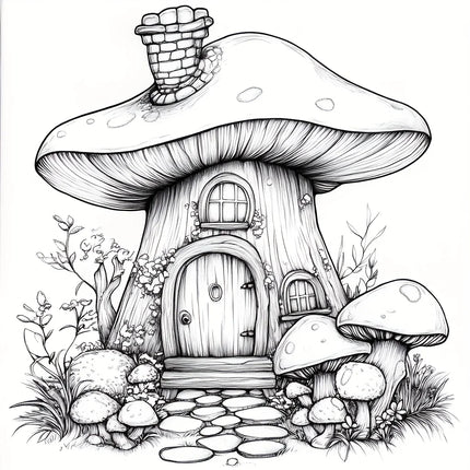 28 Pages Forest House Coloring Book Coloring Book For Adult Stress Reduction Colouring Book Valentine's Day Gifting, Birthday Party Gift, Drawing Supplies, Christmas Gift, Back To School Supplies