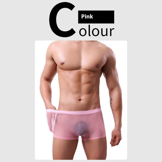 New Flat Foot Breathable Elastic Low Waist Boxer Briefs