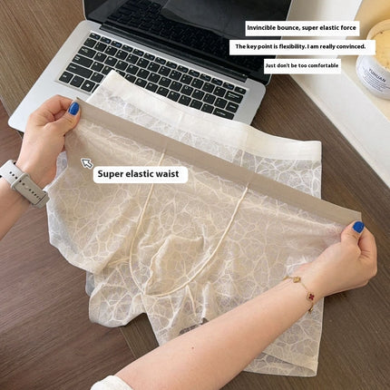 Fiberglass Antibacterial Camellia Couple Nude Feel Shorts