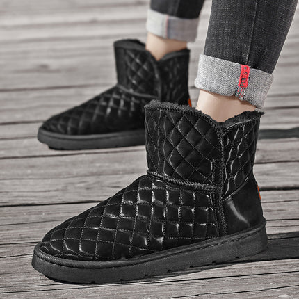 Thick Plush Snow Boots Men's Leather Non-slip Waterproof Thermal